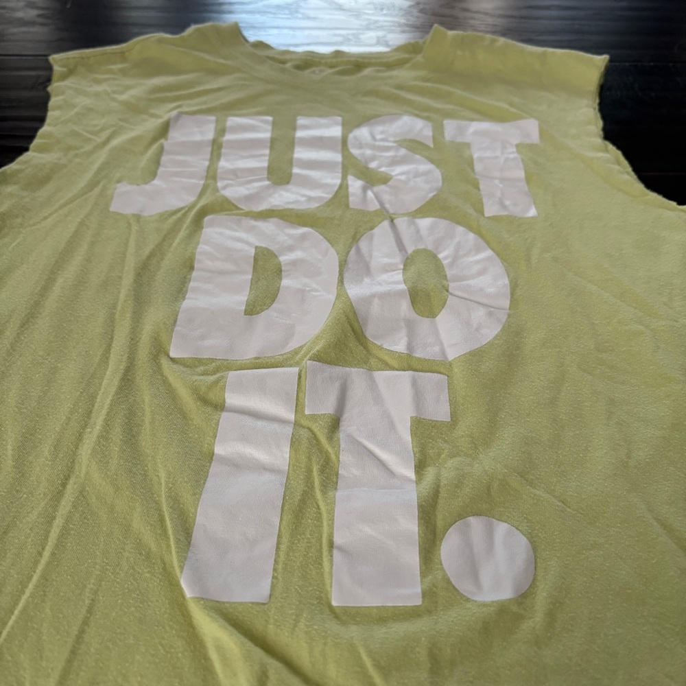 Nike Just Do It Yellow Sleeveless Muscle Tee - Picture 3 of 8